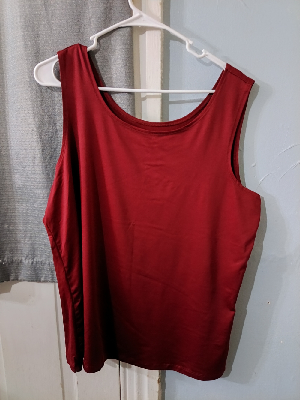 CJ Banks Sleeveless Scoop Neck Tank Top - Burgundy